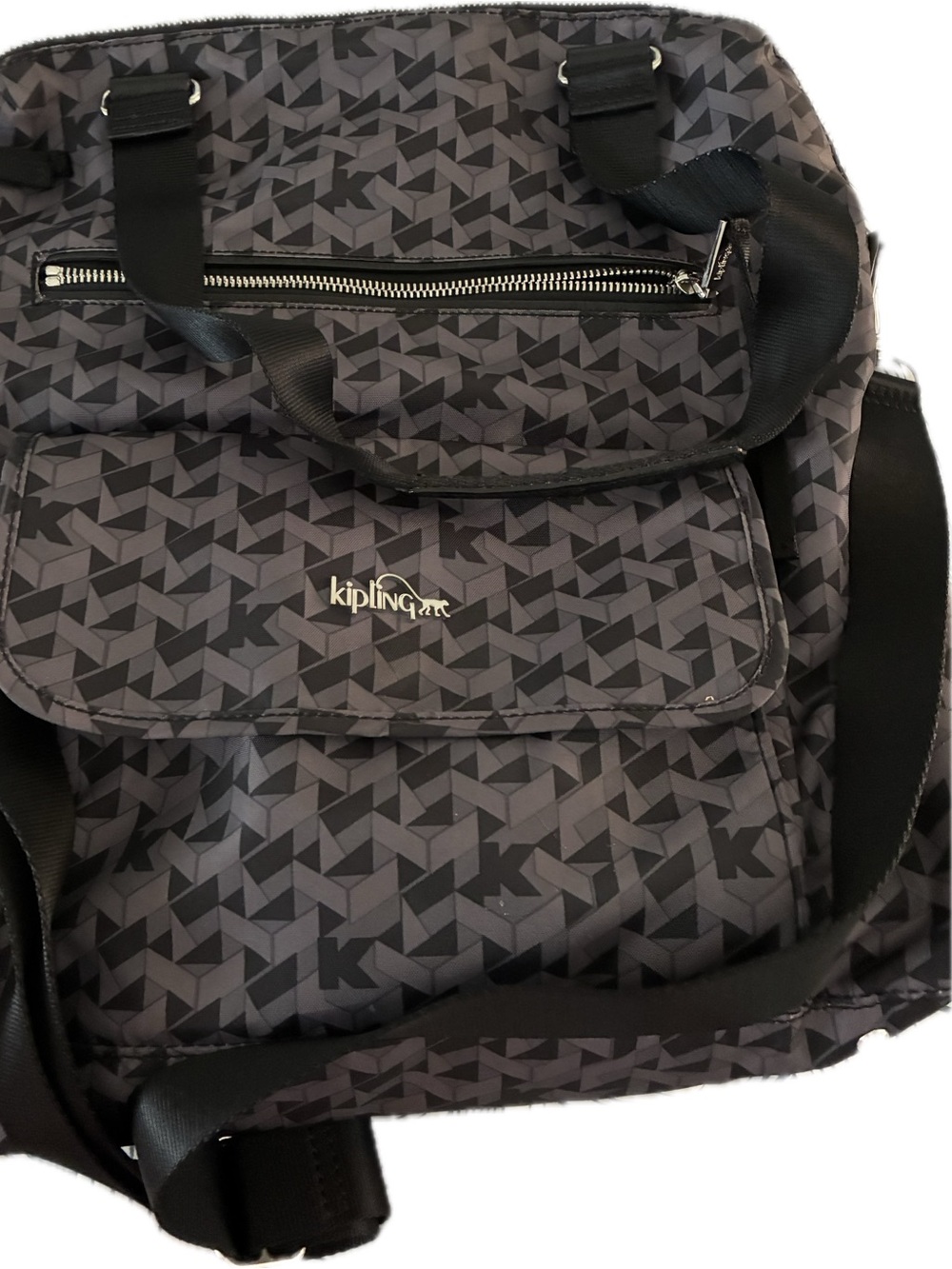 Kipling women’s  Geometric grey laptop tote